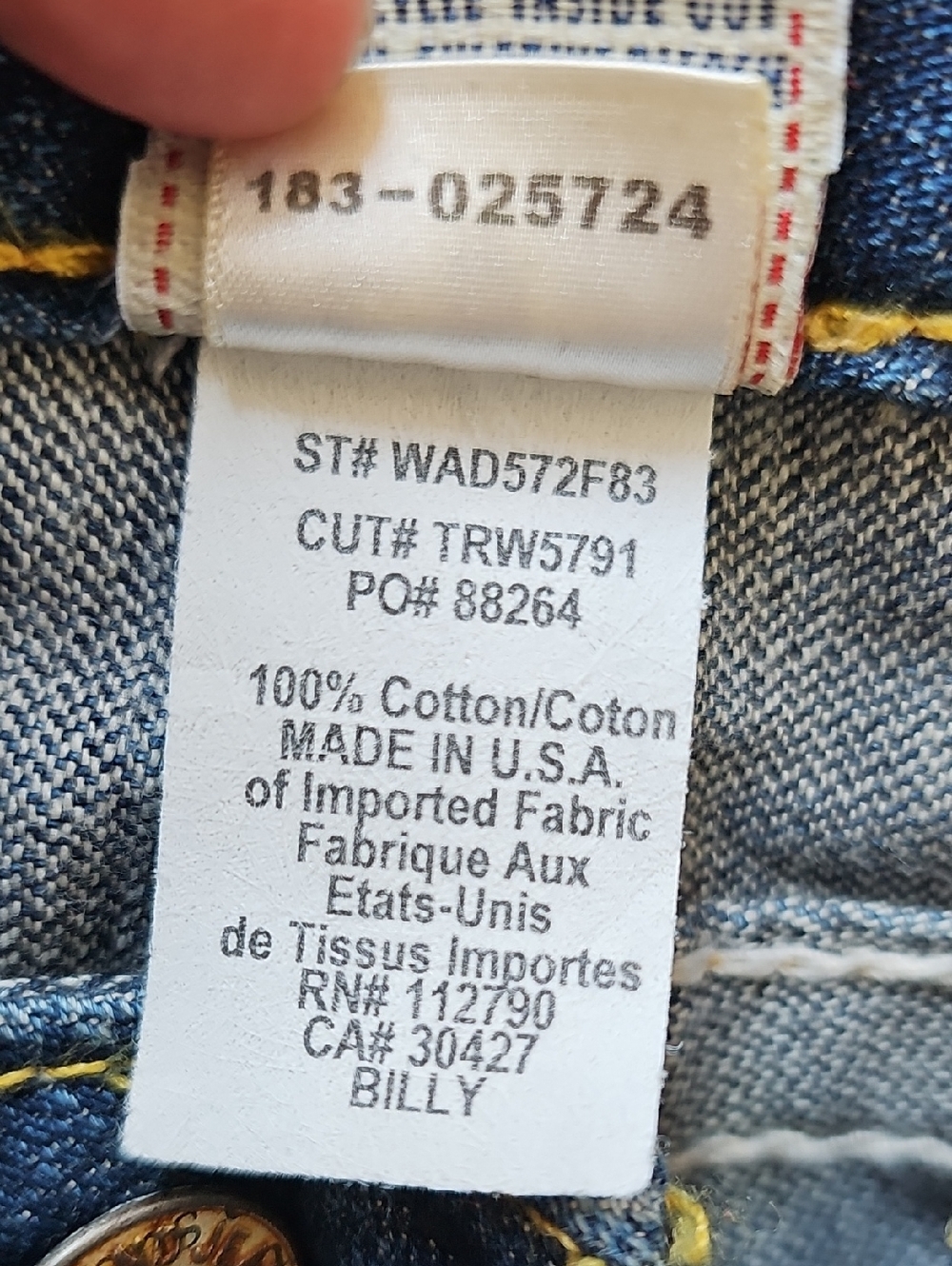 Y2K True Religion Low Rise Billy Skull Tab Roses Jeans, Sz 23 - Picture 4 of 16